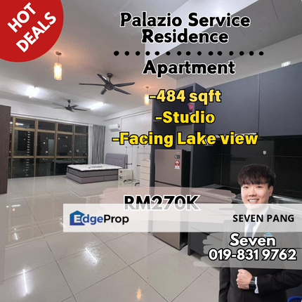 Palazio Stuio Mount Austin Partial Furnished 1 Parking Lot Studio Unit Hight Floor Facing lake view, Johor, Johor Bahru