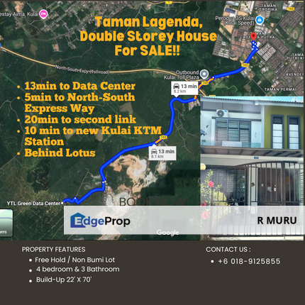 Taman Lagenda Putra Kulai Double storey Terrace House For Sale at Kulai Johor, Johor, Kulai