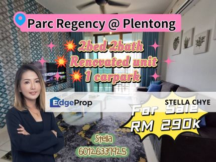 Parc Regency, Plentong. 2bed 2bath Fully Furnished for Sale. BUMI LOT, Johor, Johor Bahru