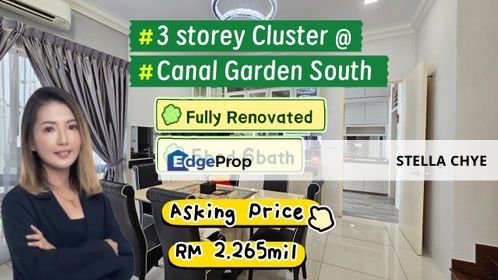 The Canal Garden South, Horizon Hills-3 storey Cluster house for sale, Johor, 