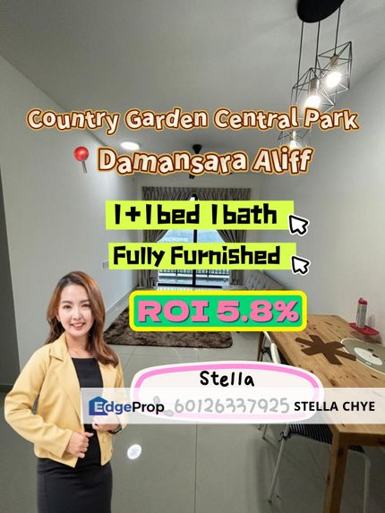 Country Garden Central Park - 1bed1bath High ROI 5.8%, Johor, Johor Bahru
