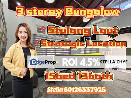 3 storey Bungalow House @ Stulang Laut with ROI 4.5%, Johor, Johor Bahru