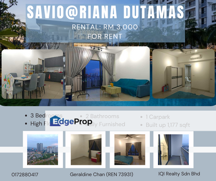 [Fully Furnished/High Floor/Near KTM Segambut Station] Savio @ Riana Dutamas Residence Segambut, Kuala Lumpur, Kuala Lumpur, Segambut
