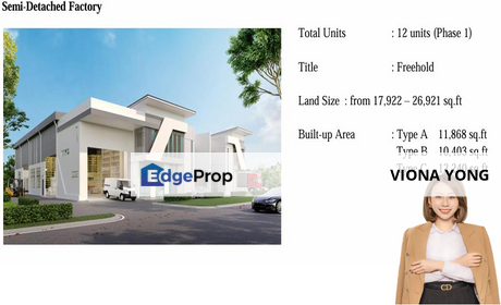 Freehold Semi-detached Factory For Sell at Isynery, Senai, Johor, Senai
