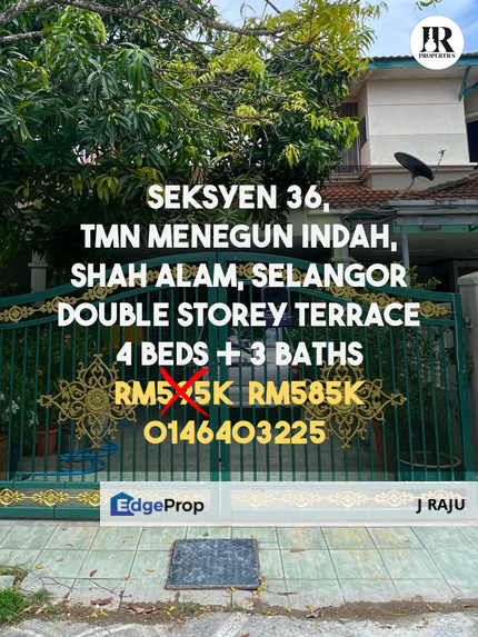 Taman Menegun Indah, Shah Alam, Selangor Double Storey Terrace House For Sale, Selangor, Shah Alam