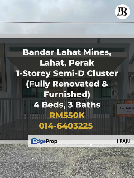 Lahat Mines, Lahat, Perak Single Storey Semi-D Cluster House For Sale, Perak, Lahat