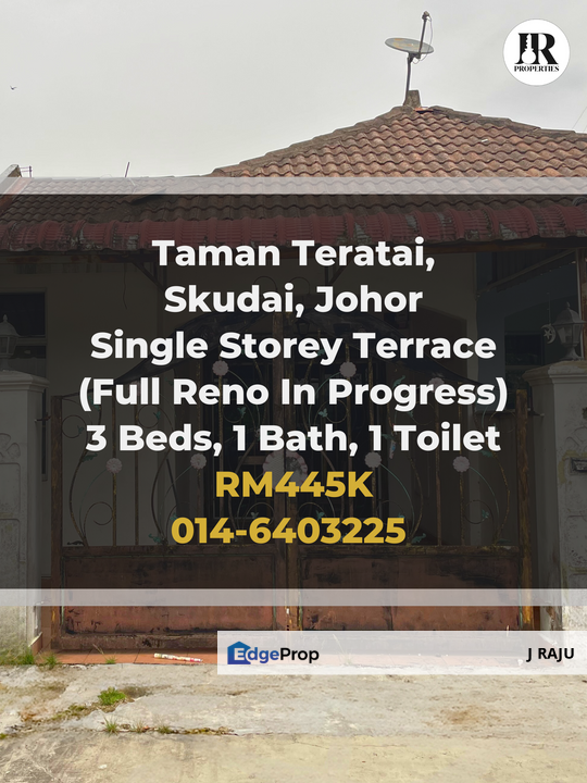 Taman Teratai, Skudai, Johor Single Storey Terrace House For Sale (Renovated), Johor, Skudai
