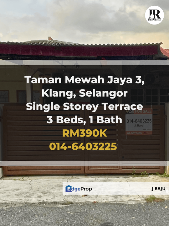 Taman Mewah Jaya 3, Klang, Selangor Single Storey Terrace House For Sale (Refurbished), Selangor, Klang
