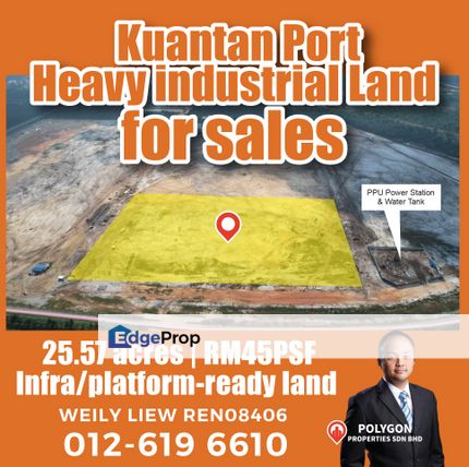 Kuantan Port 25.57acres Heavy Industrial Land For Sale, Pahang, Kuantan