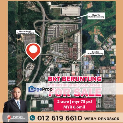 Bukit Beruntung 2 acres Industrial Land For Sale, Selangor, Rawang
