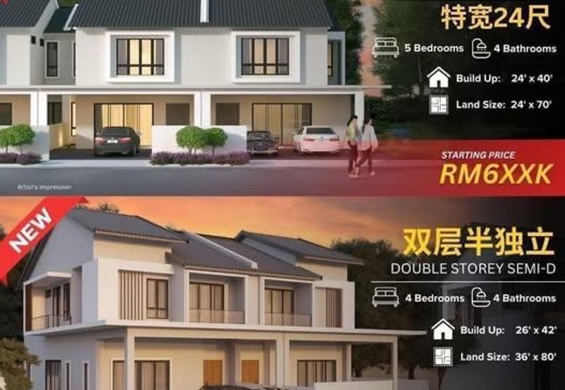 Nibong Tebal New Project Double Storey and Double Storey Semi D Fast Selling