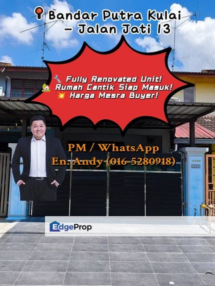 Bandar Putra Kulai / Terrace House / Double Storey Low-Medium / RM380K – Fully Reno, Kitchen Extended, Johor, Kulai