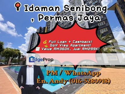 Permas Jaya /Idaman Senibong / Apartment / Intermediate Lot / RM299K – Golf View, Below Market, Boleh Full Loan + Cashback, Johor, Permas Jaya/Senibong