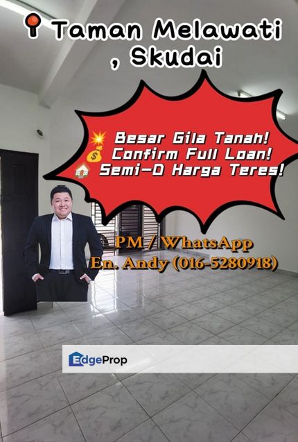 Taman Melawati Skudai/Mutiara Rini/Taman Impian Emas/Taman Sutera Utama/Johor Bahru/Semi-D/Original Unit/RM740K – Guna Harga Teres Dapat Rumah Besar, Johor, Skudai
