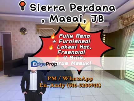 Sierra Perdana/Masai/Pasir Gudang/Kota Puteri/Permas/JB/Double Storey/Fully Furnished Renovated Unit/RM618K – Siap Perabot & Masuk Terus!, Johor, Masai