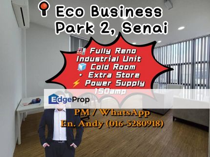 Eco Business Park 2 Senai/Cluster Factory/2-Storey + Cold Room/ RM2.6M – Fully Reno + Tenanted Industrial Unit!, Johor, Senai