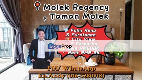Taman Molek/Blok A/Tebrau/Taman Daya/Johor Bahru/Service Apartment/Molek Regency/RM600K – Fully Reno + City View!, Johor, Johor Bahru