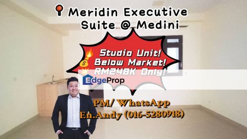 Meridin Medini/ Gelang Patah/Legoland/Iskandar Puteri/Studio/ Executive Suite/RM248K – Foreigner Can Buy & Below Market, Johor, 