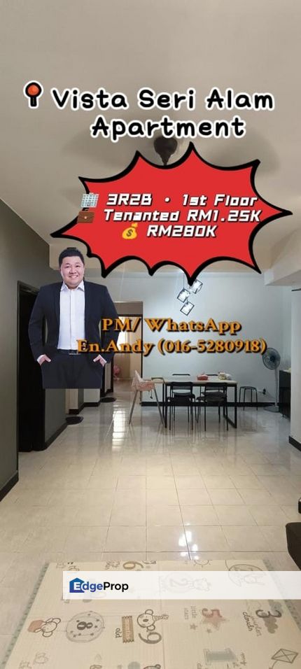  Bandar Seri Alam/Masai/Permas/Pasir Gudang/Kota puteri/Johor Bahru/Vista Seri Alam Apartment/RM280K – Tenanted Till Oct 2025!, Johor, Masai