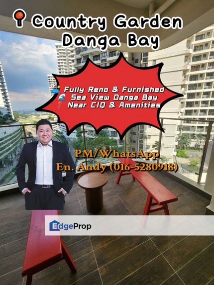 Danga Bay / Kolam Ayer / Johor Bahru / Condo / Country Garden Lovell / RM588K – Fully Furnished 3R Unit, Promo Giler!/Near CIQ, Johor, Johor Bahru