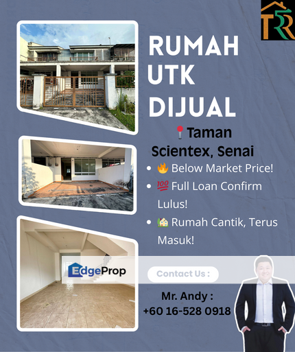 Senai/2 Storey Terrace/Taman Scientex/RM455K – Below Market + Full Loan!, Johor, Senai