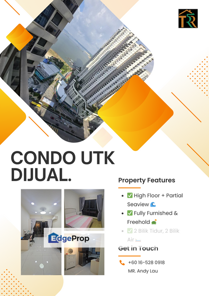 Danga Bay/Bukit Serene/Skudai/Johor Bahru/Condo/Amberside Block 8A/RM550K – High Floor, Seaview & Fully Furnished, Johor, Johor Bahru