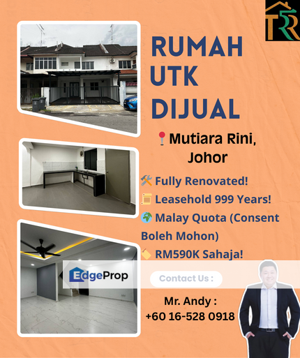 Mutiara Rini / 2 Storey Semi-D / 3 Bilik / RM590K – Fully Reno + Leasehold 999 Years!, Johor, Skudai