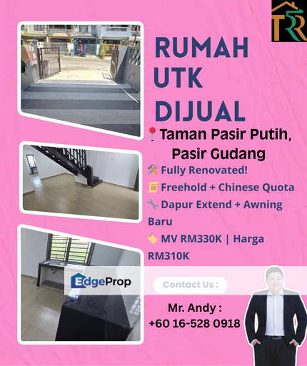  Taman Pasir Puteh, Pasir Gudang / Masai / Bandar Seri Alam /Johor/ Double Storey Low Cost / 2 Bilik / RM310K – Fully Reno + Freehold + Chinese Quota!, Johor, Pasir Gudang