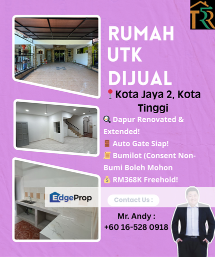 Kota Jaya 2, Kota Tinggi / 2 Storey Terrace / 4 Bilik / RM368K – Dapur Renovated + Auto Gate!, Johor, Kota Tinggi