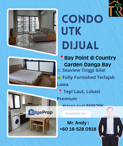 Danga Bay / Bay Point Condo / RM620K – Fully Furnished + Seaview!, Johor, Johor Bahru