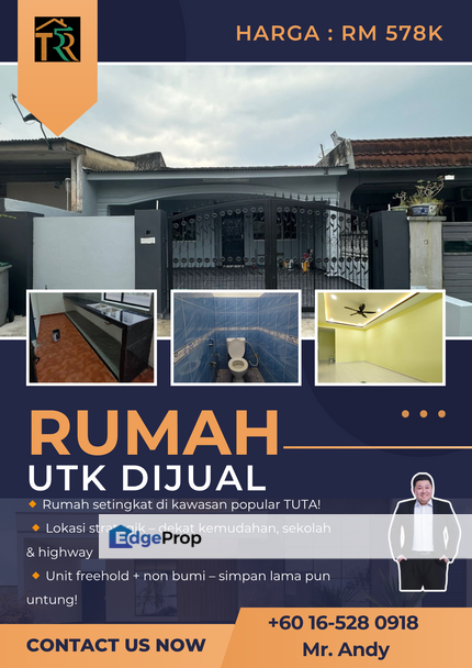 Taman Ungku Tun Aminah / Skudai / Perling / Johor Bahru / Single Storey Terrace House / RM578K – Freehold + Non-Bumi Rare Unit!, Johor, Skudai
