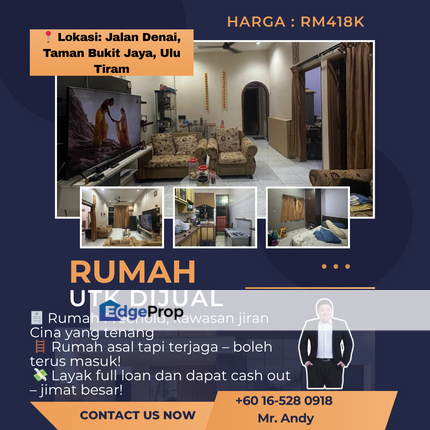 Ulu Tiram / Single Storey Terrace / Taman Bukit Jaya / RM418K – Freehold Bawah RM420K, Johor, Ulu Tiram