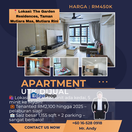 Skudai/ Mutiara Rini / Taman Universiti / Bukit Indah / Perling / The Garden Residences / Condo/ RM450K – Tenanted Unit ROI 5.6%!, Johor, Skudai