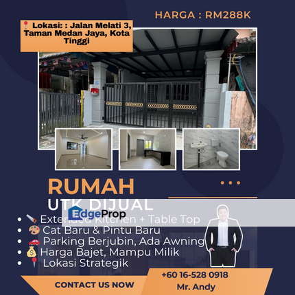 Taman Medan Jaya / Kota Tinggi / Johor / Double Storey Low Medium Cost / RM288K – Renovasi Lengkap, Harga Mampu Milik, Johor, Kota Tinggi