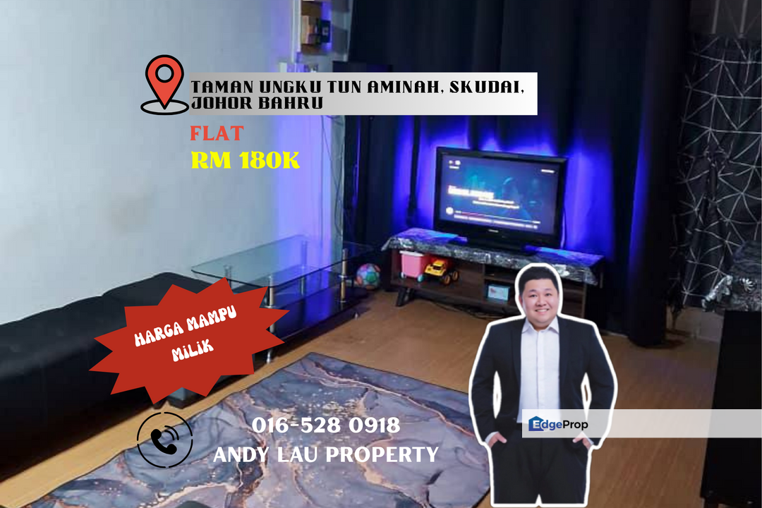 Flat Taman Ungku Tun Aminah / Skudai / Johor Bahru/ Flat Low Cost / RM180K – Freehold Bumi, Level 3, Johor, Johor Bahru