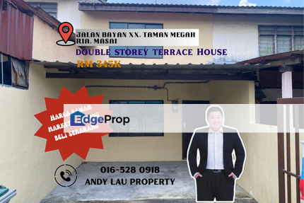 Masai / Taman Megah Ria / Pasir Gudang / Bandar Seri Alam / Johor Bahru / 2 Storey Low Cost Terrace / RM345K – Full Renovation Siap Masuk, Johor, Masai