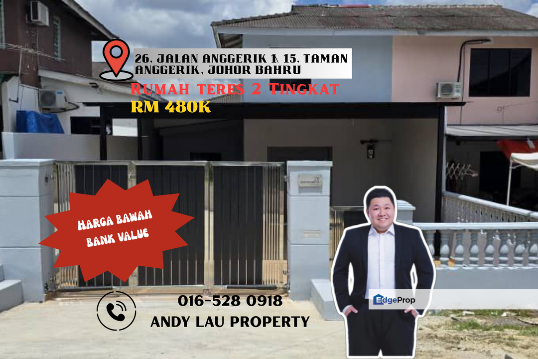 Taman Anggerik / Kempas Lama / Johor Bahru / Double Storey Low Cost End Lot / RM480k – With Extra Land!, Johor, Johor Bahru