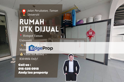 Taman Universiti / Skudai / Johor Bahru / Single Storey Terrace / RM480k – Renovated & Bank Value Matched‼️, Johor, Skudai