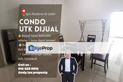 Larkin / Epic Residence / Bandar Baru Uda / Johor Bahru / RM510K – FULL LOAN + ROI 7.18%!! , Johor, Johor Bahru