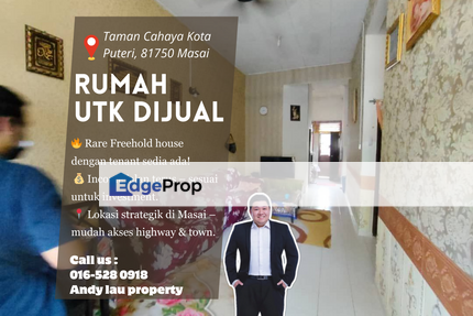 Kota Puteri / Masai / Permas Jaya / Johor Bahru / Senibong / Taman Rinting / Single Storey Terrace / RM480K – Freehold + Ada Tenant, Johor, Masai