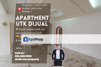 Taman Desa Kempas / Bukit Kempas / Kempas Baru / Johor Bahru / Apartment / RM250k – Top Floor, 1143sqft!, Johor, Johor Bahru