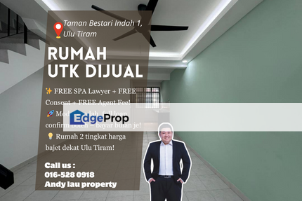 Taman Bestari Indah / Taman Pelangi Indah / Ulu Tiram / Tebrau / Desa Cemerlang / 2 Storey Terrace Low-Medium Cost / RM385K – FULL LOAN + 0% Deposit! , Johor, Ulu Tiram