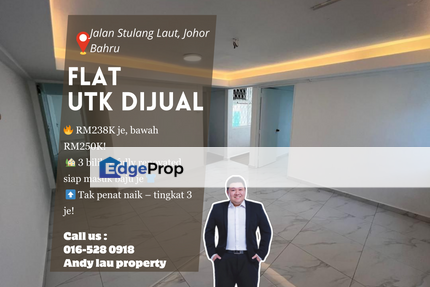 Flat Stulang Laut / Johor Bahru / Flat / RM238K – Fully Renovated + Naik 3 Tingkat Je, Johor, Johor Bahru
