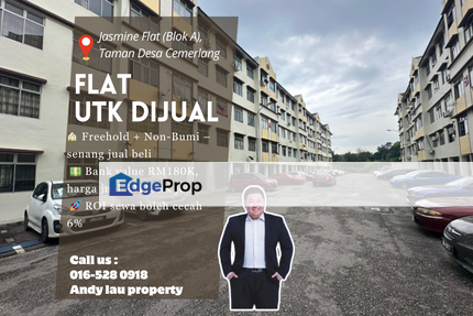 Desa Cemerlang / Flat Jasmine / RM158K – Drop Price + Bank Value Tinggi! , Johor, Ulu Tiram