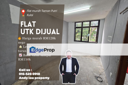 Taman Putri Kulai / Flat Level 1 / RM128k – Cash Out & Full Loan, Johor, Kulai