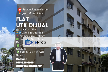 Rumah Pangsa Permas Jaya / Masai / Johor Bahru / Low Cost Flat / RM228k – Gated & Guarded Unit , Johor, Johor Bahru