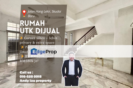 taman Skudai Baru / Jalan Hang Lekir / Skudai / Johor Bahru / Johor / 2 Storey Terrace Endlot / RM580k – Partially Furnished + BV RM620k , Johor, Skudai