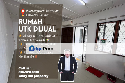 Taman Universiti Skudai / Pulai Utama / Skudai / Johor Bahru / Johor / Single Storey Low Cost / RM370k – Freehold, Johor, Skudai