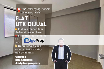 Flat Temenggong / Bandar Indahpura / Kulai / Johor Bahru / Johor / Flat Kos Rendah / RM180K – FULL LOAN BOLEH, Johor, Kulai