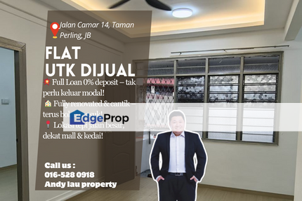 Taman Perling / Skudai / Johor Bahru / Block F / Fully Renovated Flat / RM178K – Full Loan 0% Deposit + Strategic Location, Johor, Skudai
